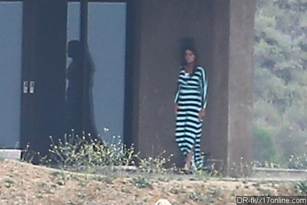 bruce jenner spotted wearing maxi dress outside malibu home