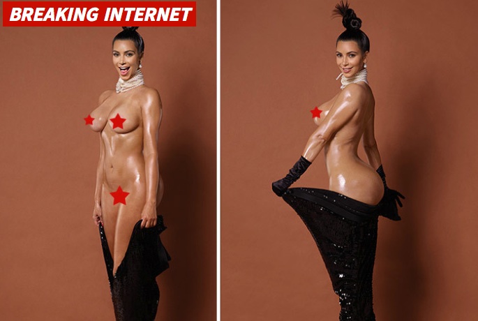 Kim Kardashian nue pou Paper