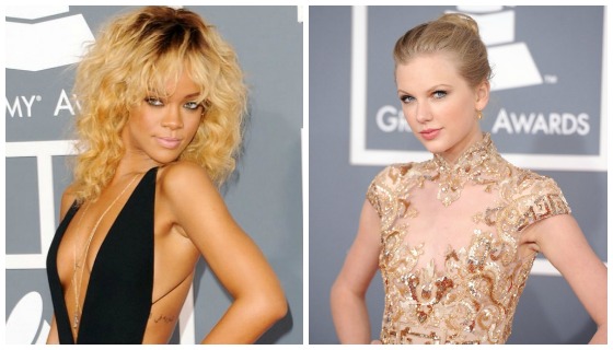 9January2012 Rihanna Taylor Swift Grammy Performers